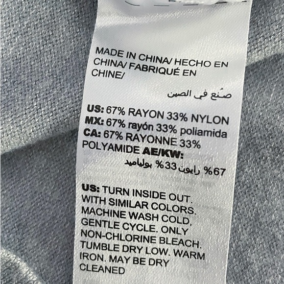 Chico’s 2 L Gray Blue Scroll Floral Print Long Sleeve Lightweight Knit Top - Picture 8 of 12